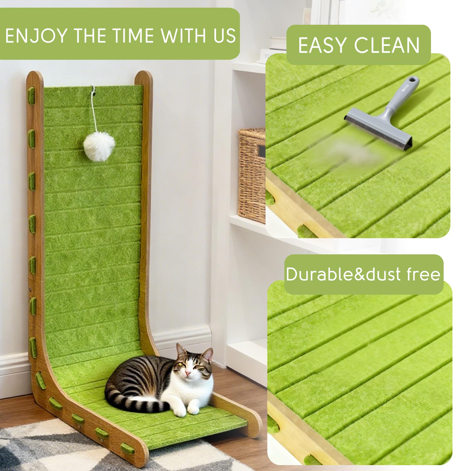 Cat Scratcher, 68 CM L Shape Cat Scratching Pad, Vertical Cat Wall